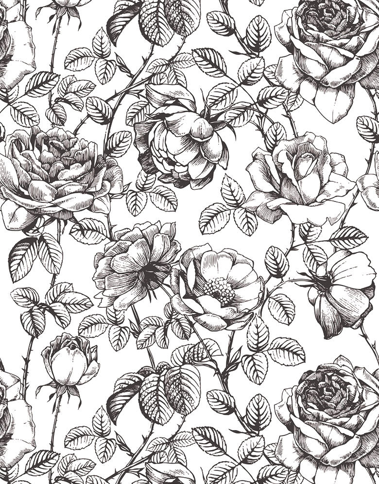 Papel de Parede Adesivo Flores da Noite