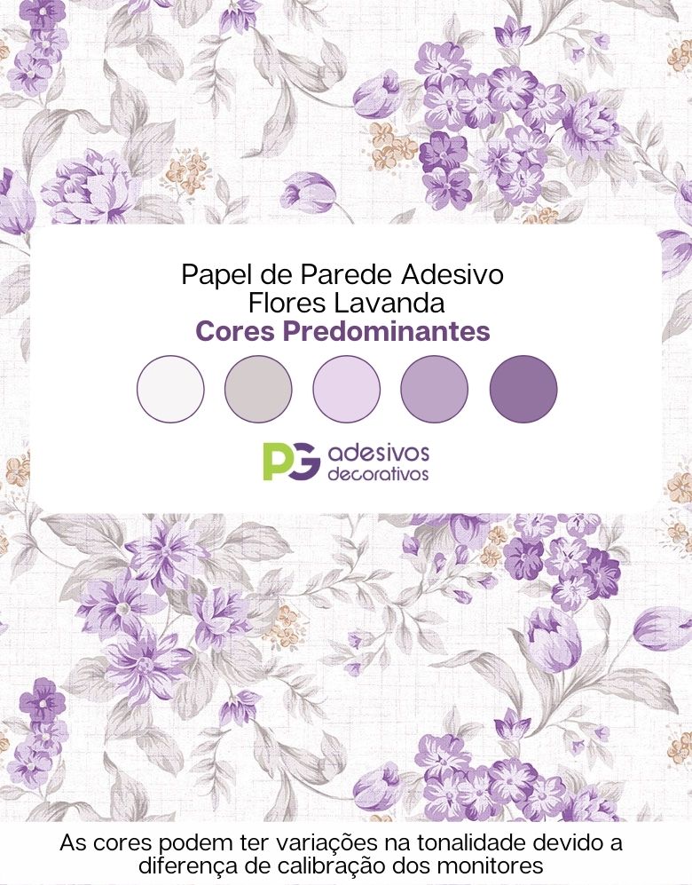 Papel de Parede Adesivo Flores Lavanda