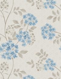 KIT DE 5 ROLOS - 3,00m x 50cm - Papel de Parede Adesivo Flores Pequenas Azuis