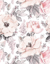 KIT DE 8 ROLOS - 3,00m x 50cm - Papel de Parede Adesivo Flores em Aquarela