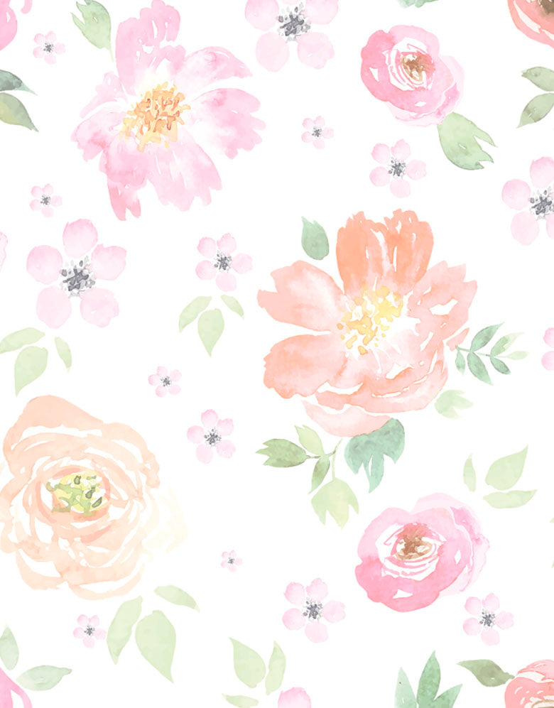 Papel de Parede Floral Aquarela