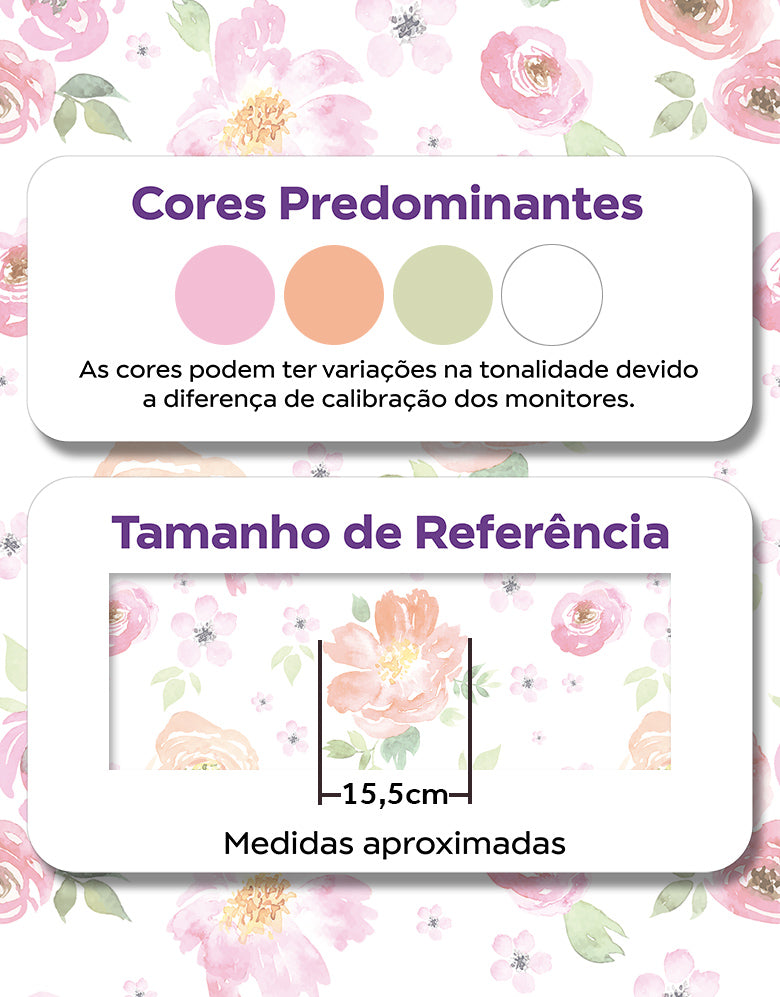 Papel de Parede Floral Aquarela