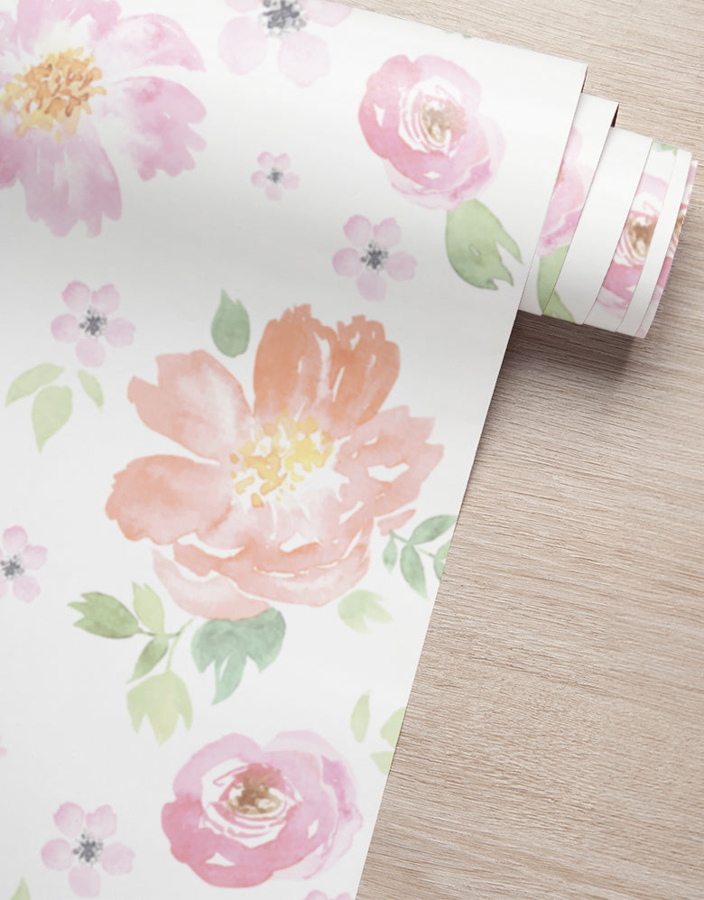 Papel de Parede Floral Aquarela
