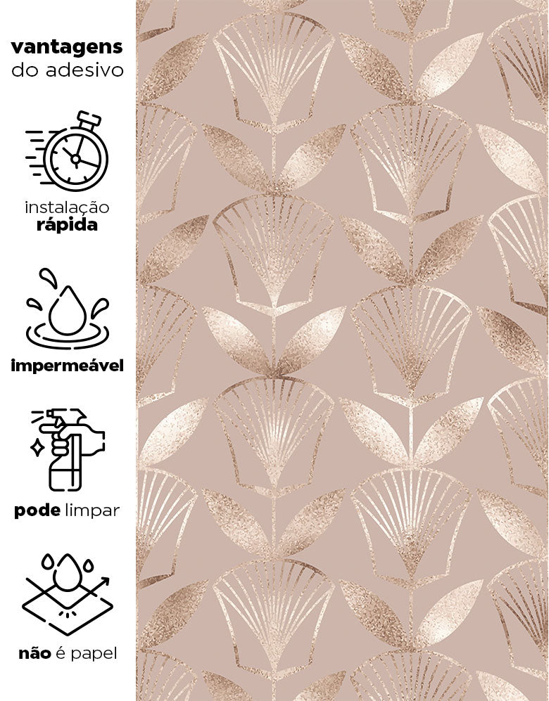Papel de Parede Floral Rose