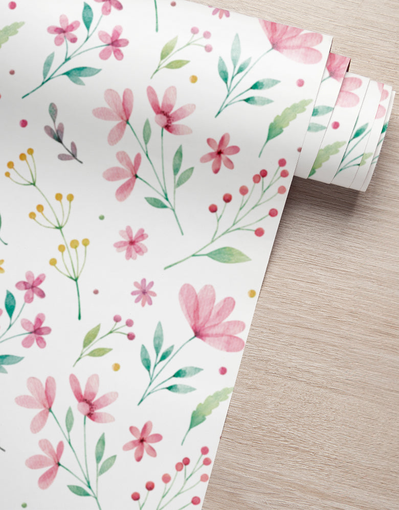 Papel de Parede Adesivo Floral Delicado