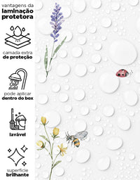 KIT DE 4 ROLOS - 1,50m x 50cm - Papel de Parede Adesivo Florido Aquarela