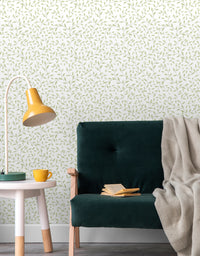 Papel de Parede Adesivo Raminhos Verdes Aquarela
