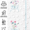 Papel de Parede Adesivo Floral Buquês Listrado Azul