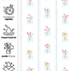 Papel de Parede Adesivo Floral Buquês Listrado Azul