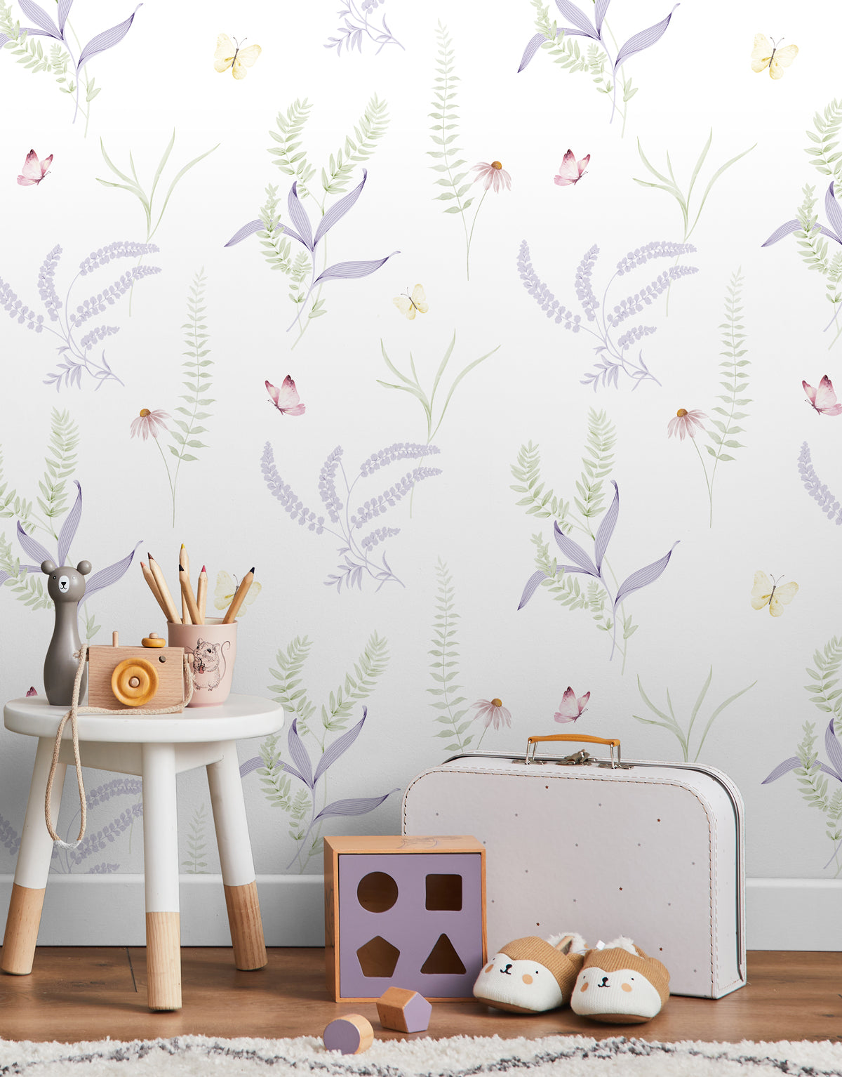 Papel de Parede Adesivo Jardim Lilás