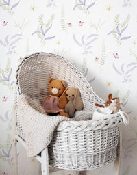 Papel de Parede Adesivo Jardim Lilás