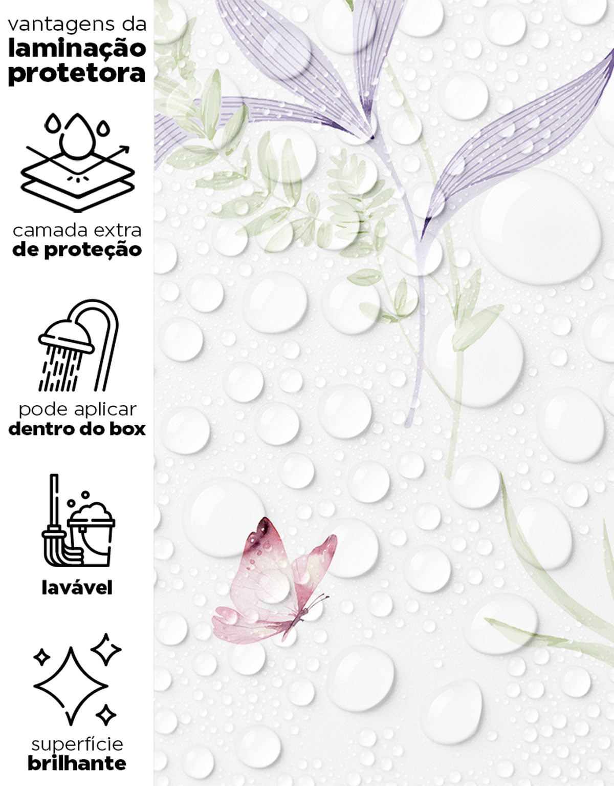 Papel de Parede Adesivo Jardim Lilás