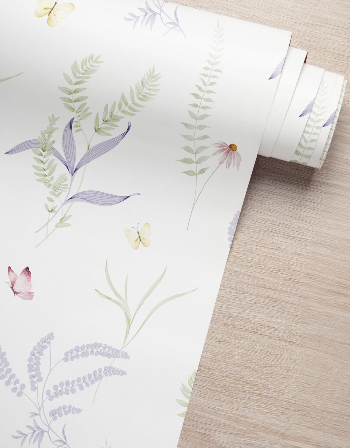Papel de Parede Adesivo Jardim Lilás