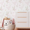 Papel de Parede Adesivo Jardim Rosa