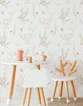Papel de Parede Adesivo Jardim Rosa