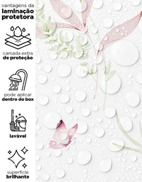 Papel de Parede Adesivo Jardim Rosa