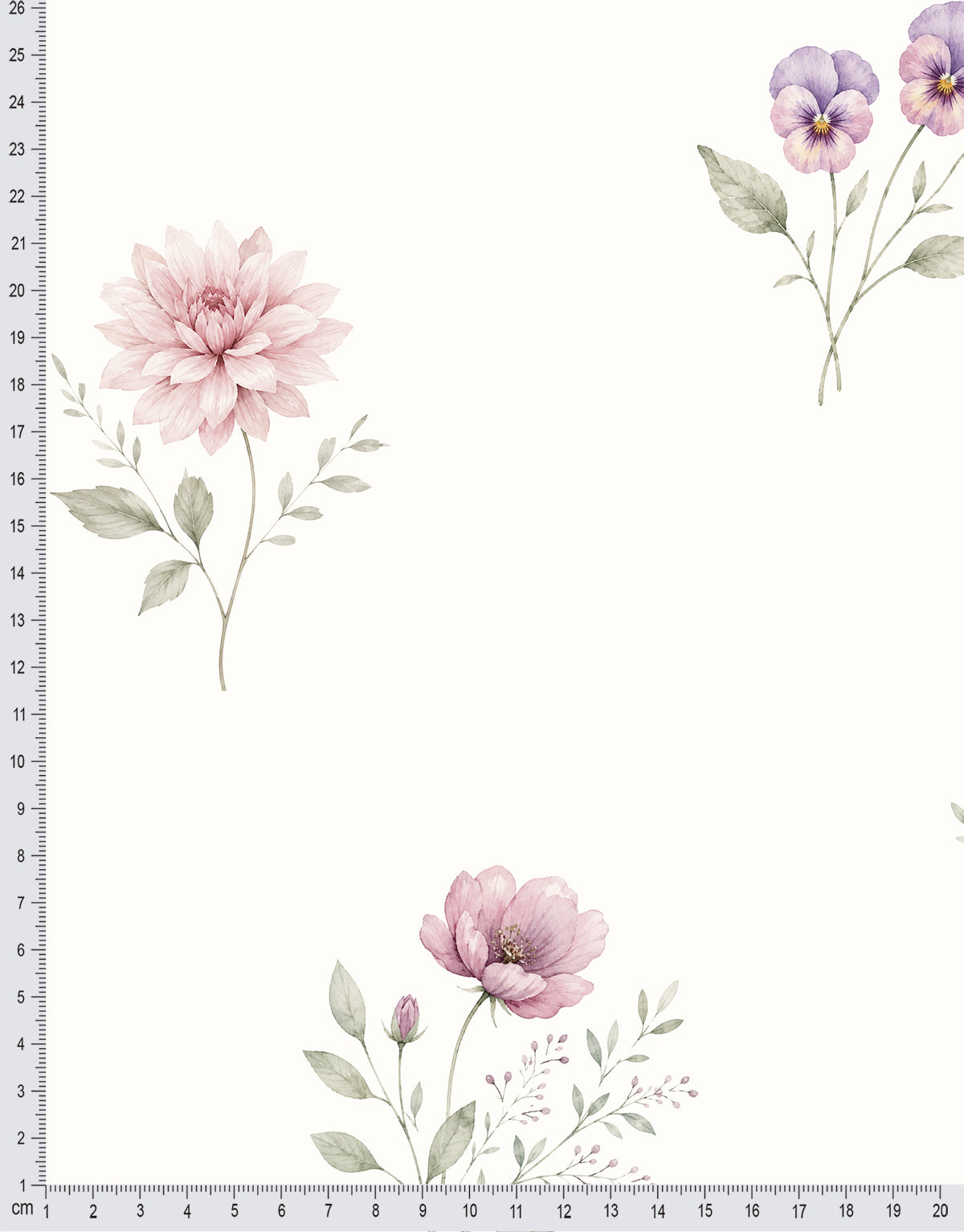 Papel de Parede Adesivo Floral Aquarela Delicada