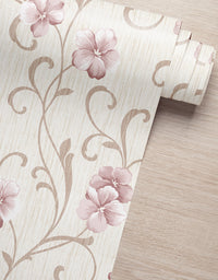 KIT DE 7 ROLOS - 1,00m x 50cm - Papel de Parede Adesivo Flores Peônias Rosas