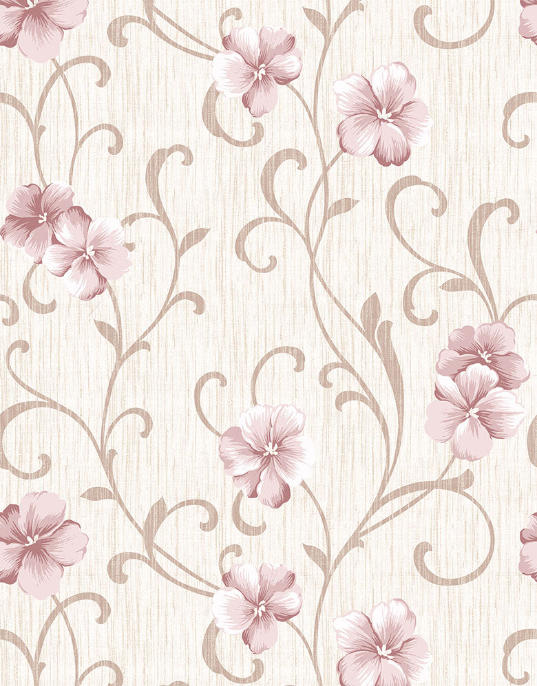 KIT DE 6 ROLOS - 1,00m x 50cm - Papel de Parede Adesivo Flores Peônias Rosas