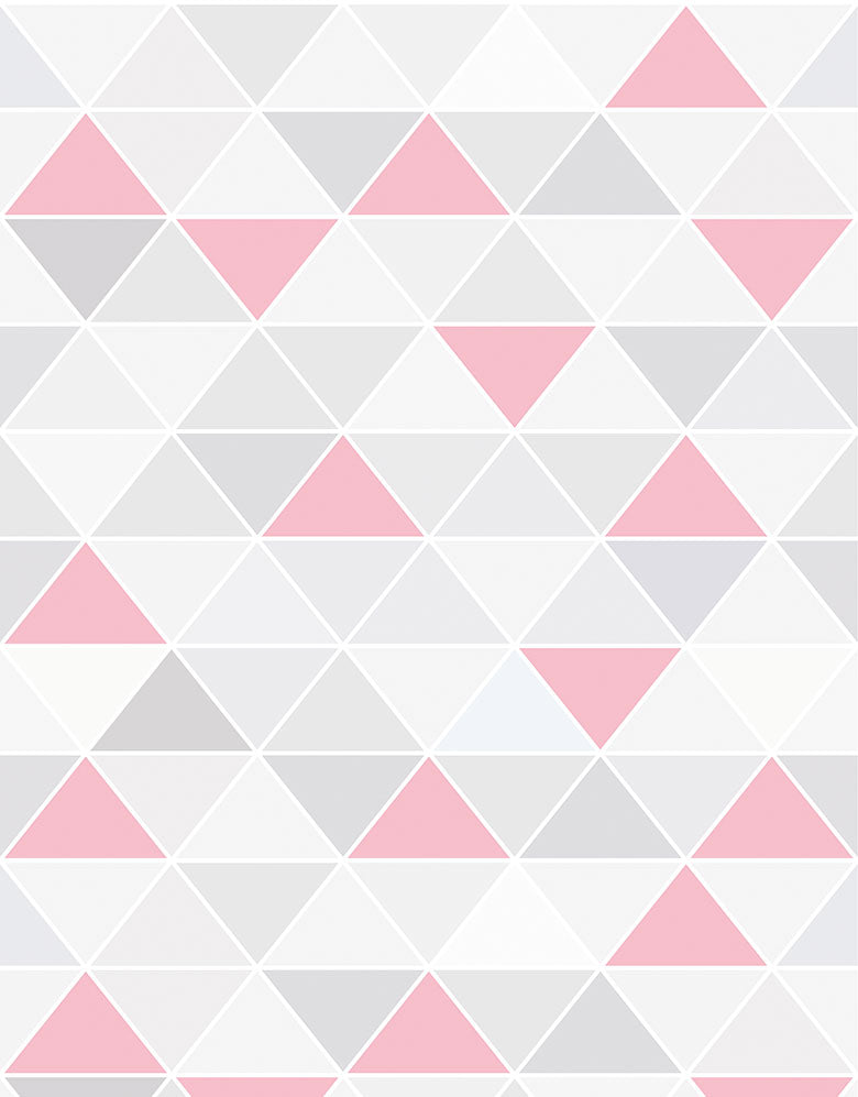 Papel de Parede Adesivo Triângulo Rosa Ternura