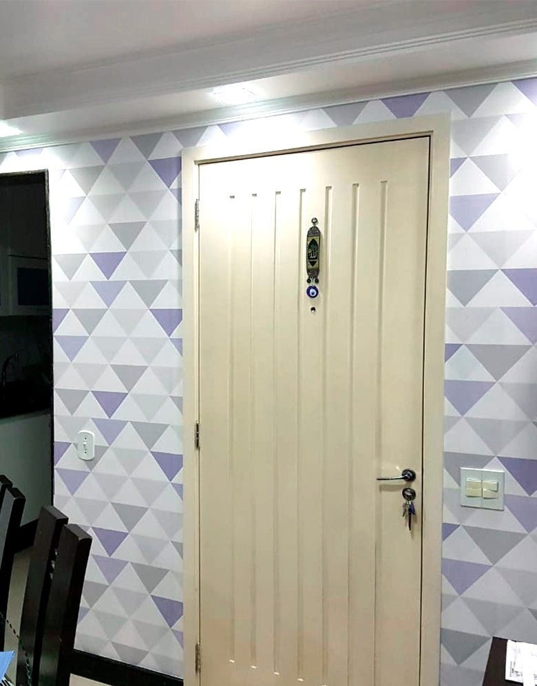 Papel de Parede Adesivo Triângulo Roxo