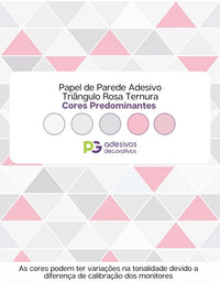 Papel de Parede Adesivo Triângulo Rosa Ternura