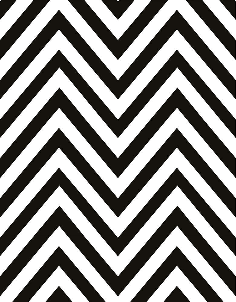 KIT DE 3 ROLOS - 2,50m x 50cm - Papel de Parede Adesivo Chevron Preto e Branco