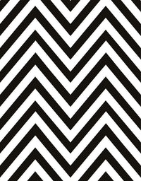 KIT DE 3 ROLOS - 2,50m x 50cm - Papel de Parede Adesivo Chevron Preto e Branco