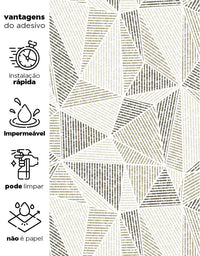 KIT DE 3 ROLOS - 2,50m x 50cm - Papel de Parede Adesivo Jornal Reciclável