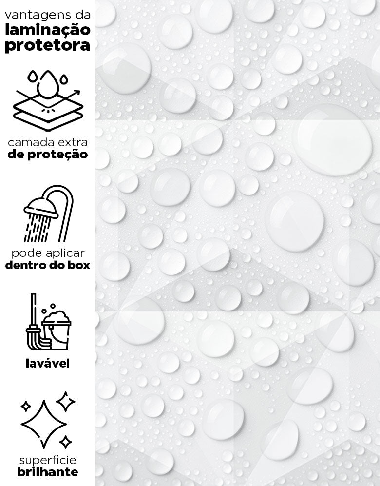 KIT DE 4 ROLOS - 1,50m x 50cm - Papel de Parede Adesivo 3D White