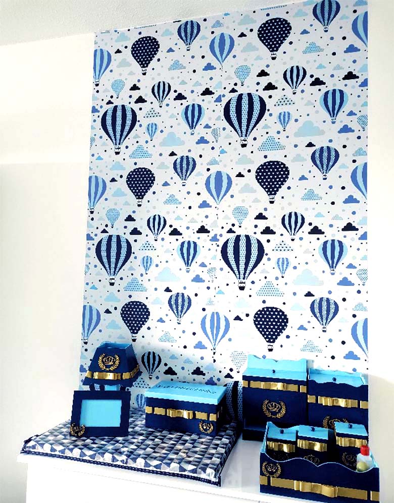 Papel de Parede Adesivo Balões Azuis