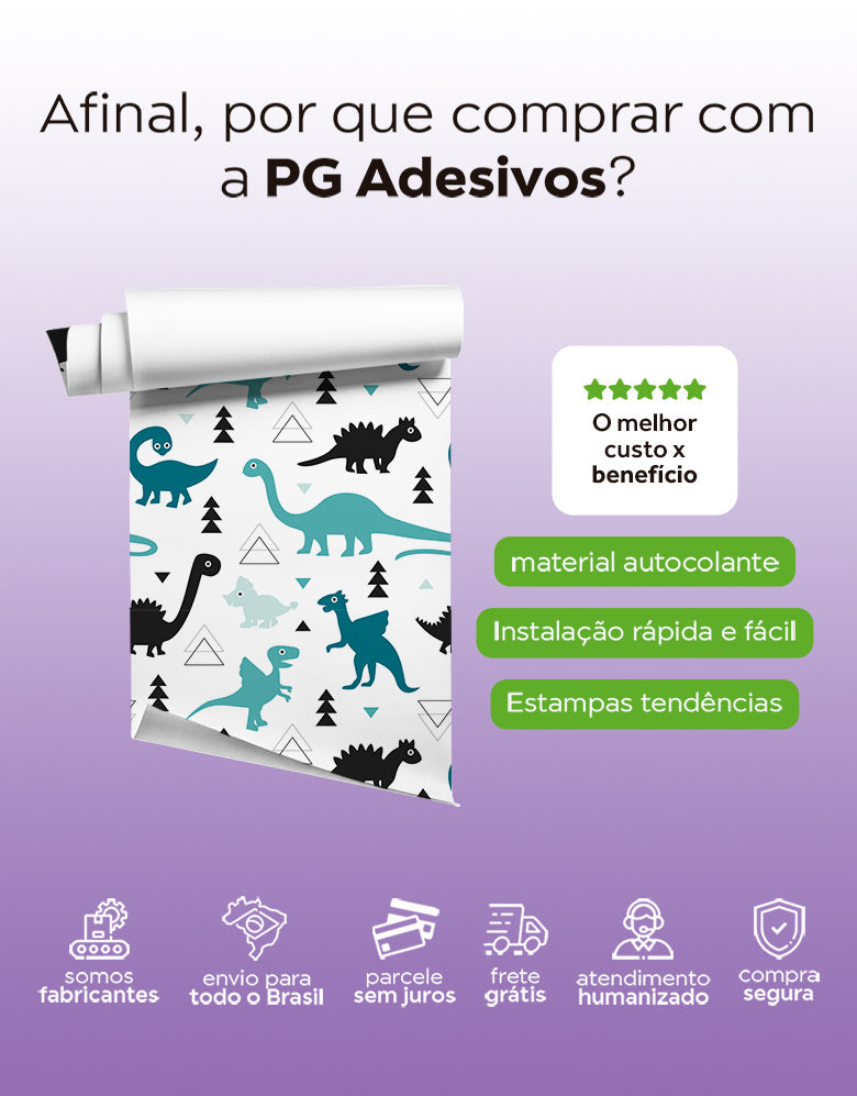 Papel de Parede Adesivo Dinos Azuis