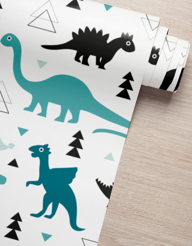 Papel de Parede Adesivo Dinos Azuis