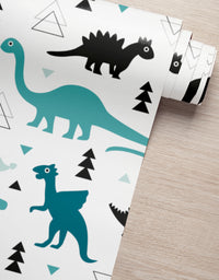 Papel de Parede Adesivo Dinos Azuis