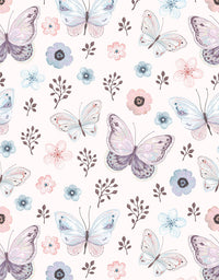 Papel de Parede Adesivo Flores E Borboletas