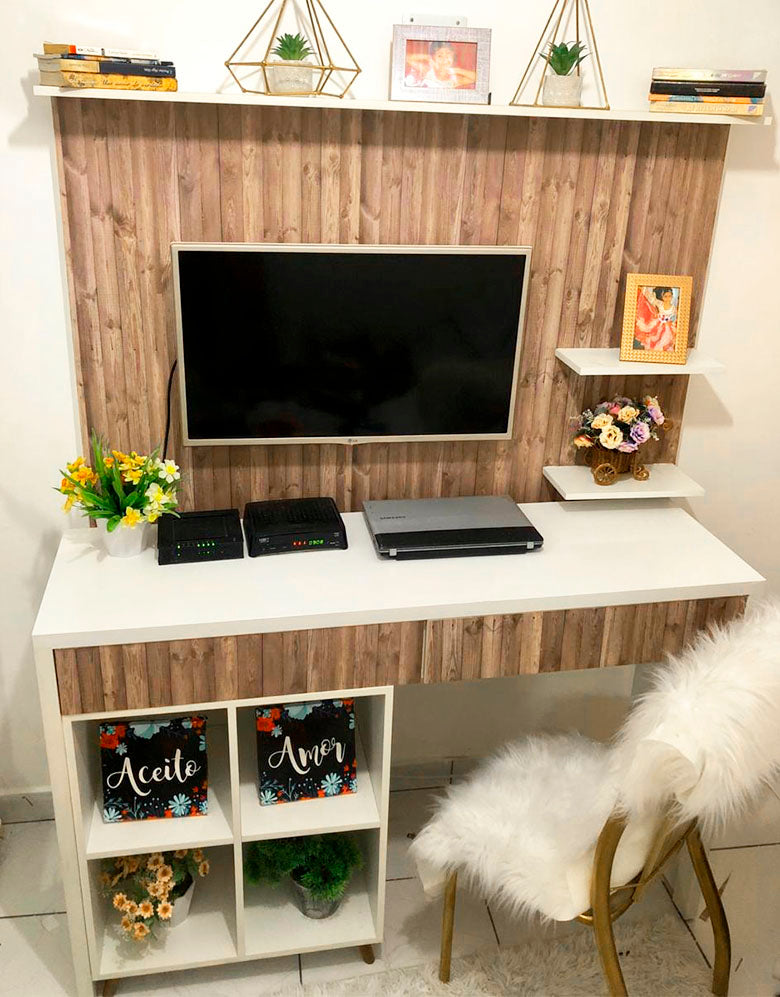 KIT DE 2 ROLOS - 3,00m x 50cm - Papel de Parede Madeira Ripada Rústica