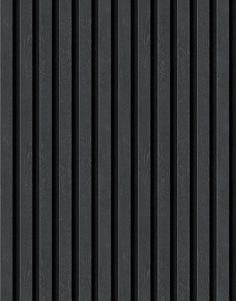 Papel de Parede Madeira Ripada Fina Grafito