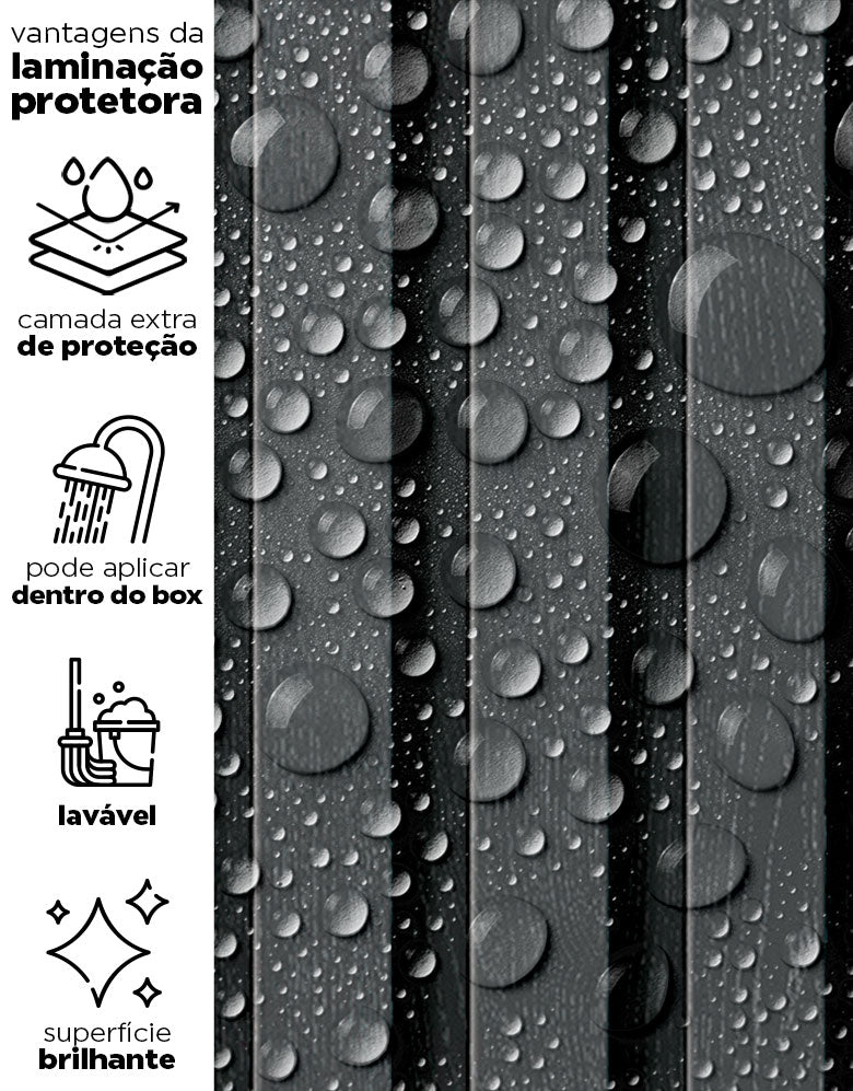 Papel de Parede Madeira Ripada Fina Grafito