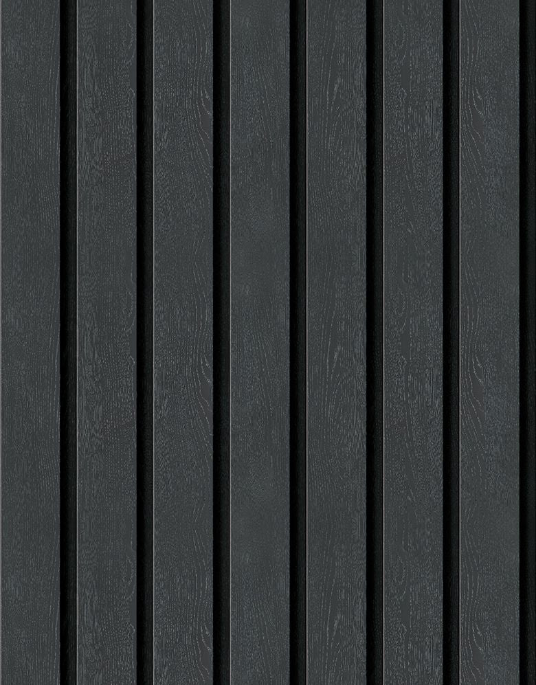 Papel de Parede Madeira Ripada Larga Grafito