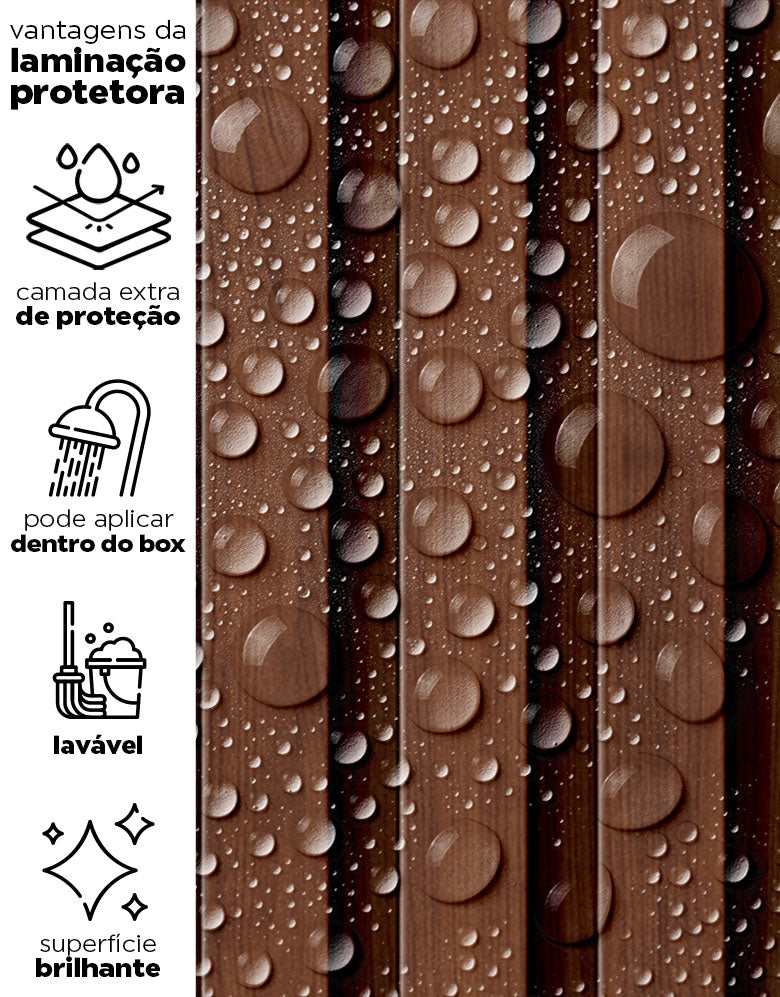 Papel de Parede Madeira Ripada Fina Capuccino