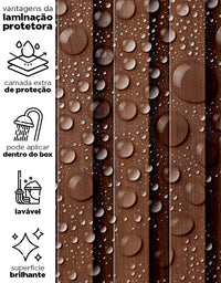 KIT DE 3 ROLOS - 3,00m x 50cm - Papel de Parede Madeira Ripada Fina Capuccino
