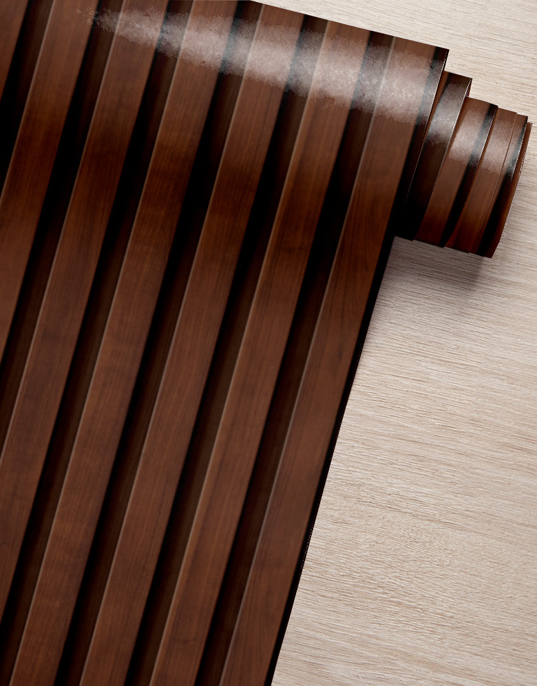 Papel de Parede Madeira Ripada Fina Capuccino