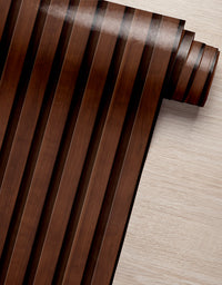 KIT DE 3 ROLOS - 3,00m x 50cm - Papel de Parede Madeira Ripada Fina Capuccino