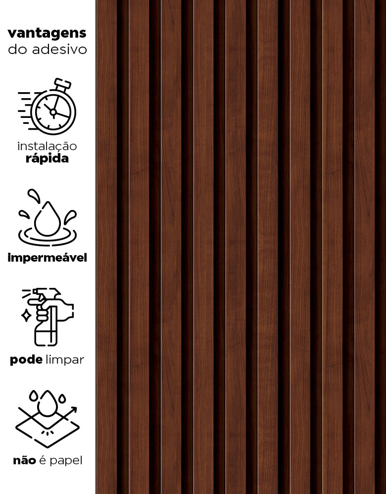 Papel de Parede Madeira Ripada Fina Capuccino