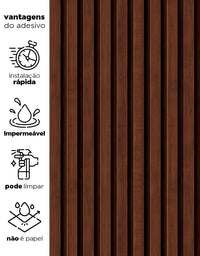 KIT DE 3 ROLOS - 3,00m x 50cm - Papel de Parede Madeira Ripada Fina Capuccino