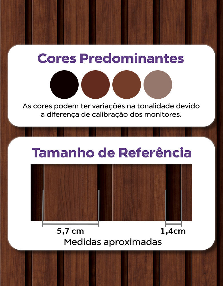 KIT DE 2 ROLOS - 2,50m x 50cm - Papel de Parede Madeira Ripada Larga Capuccino