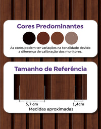 KIT DE 2 ROLOS - 2,50m x 50cm - Papel de Parede Madeira Ripada Larga Capuccino
