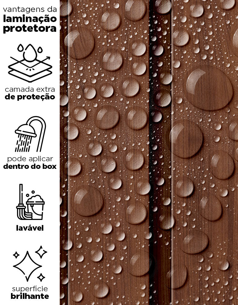 Papel de Parede Madeira Ripada Larga Capuccino