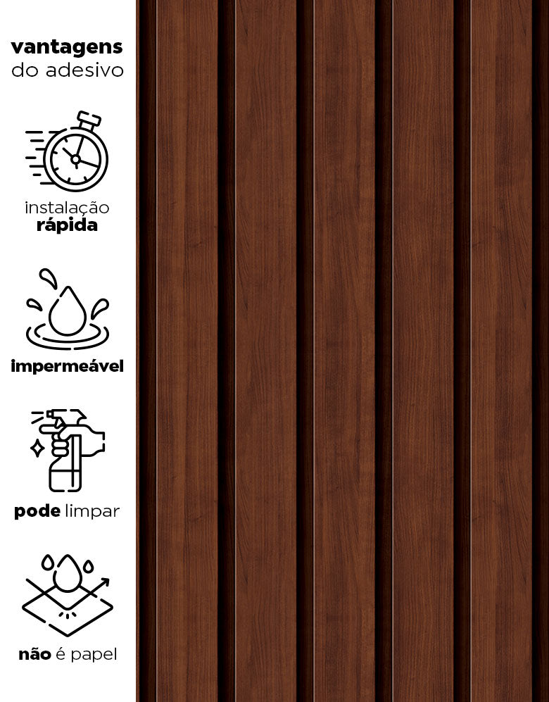 Papel de Parede Madeira Ripada Larga Capuccino