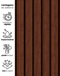 KIT DE 2 ROLOS - 2,50m x 50cm - Papel de Parede Madeira Ripada Larga Capuccino